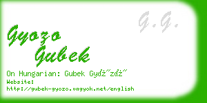 gyozo gubek business card